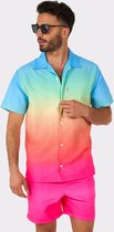 OppoSuits Funky Fade Summer Combo - Heren Zomer Set - Bevat Shirt En Shorts - Zwem Pride Regenboog Kleding -Multi Color -Maat S