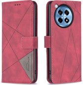 BINFEN Geometric Book Case - Geschikt voor OnePlus 12R Hoesje - Rood