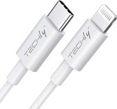 Câble de recharge TECHly iPad/iPad Pro/ iPhone/iPod [1x USB-C mâle - 1x Apple Dock Lightning Plug] 1,00 m Wit