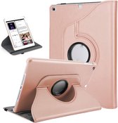 Draaibare Bookcase - Geschikt voor iPad Hoes 5e, 6e, Air 1e, Air 2e Generatie - 9.7 inch (2017/2018) - Roze Goud