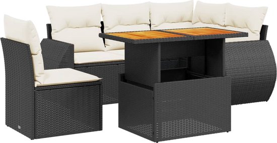 vidaXL-6-delige-Loungeset-met-kussens-poly-rattan-zwart