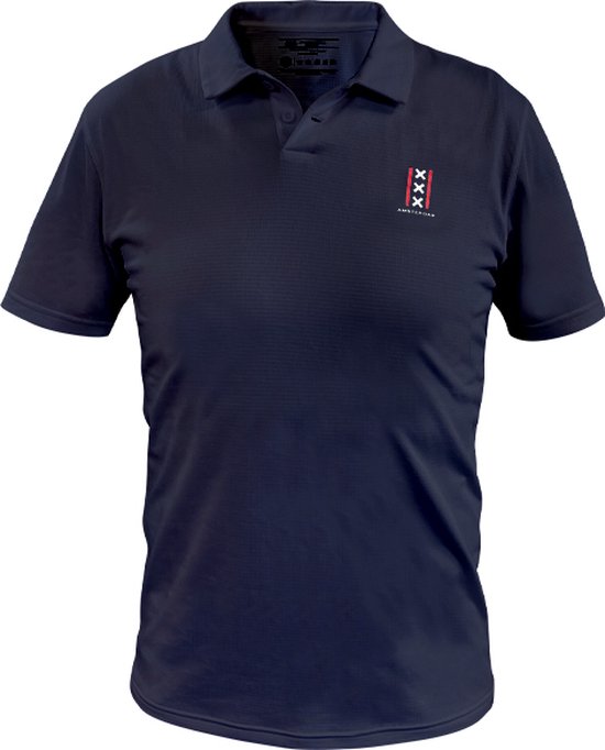 J.A.C. Polo - Dry Fit- Amsterdam Heren Poloshirt Sportpolo Navy Blauw Maat S