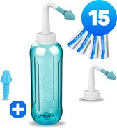 Irrigateur Nasal Professionnel - 15 sachets de sel de rinçage nasal - Nettoyant nasal pour adultes - Irrigateur nasal - Douche nasale pour adultes - Nettoyant nasal - Rinçage nasal