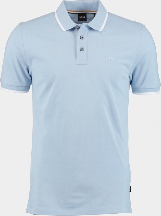 BOSS Parlay regular fit polo - pique - lichtblauw - Maat: