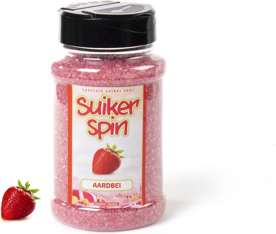Accessoire voor suikerspinmachine - Suikerspinsuiker aardbei - 3 x pot á 400 gram — afbeelding 3