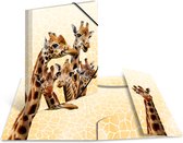 HERMA Amis des girafes, Chemise adhésive conventionnelle, A3, Polypropylène (PP), Multicolore, Bande élastique, 335 mm