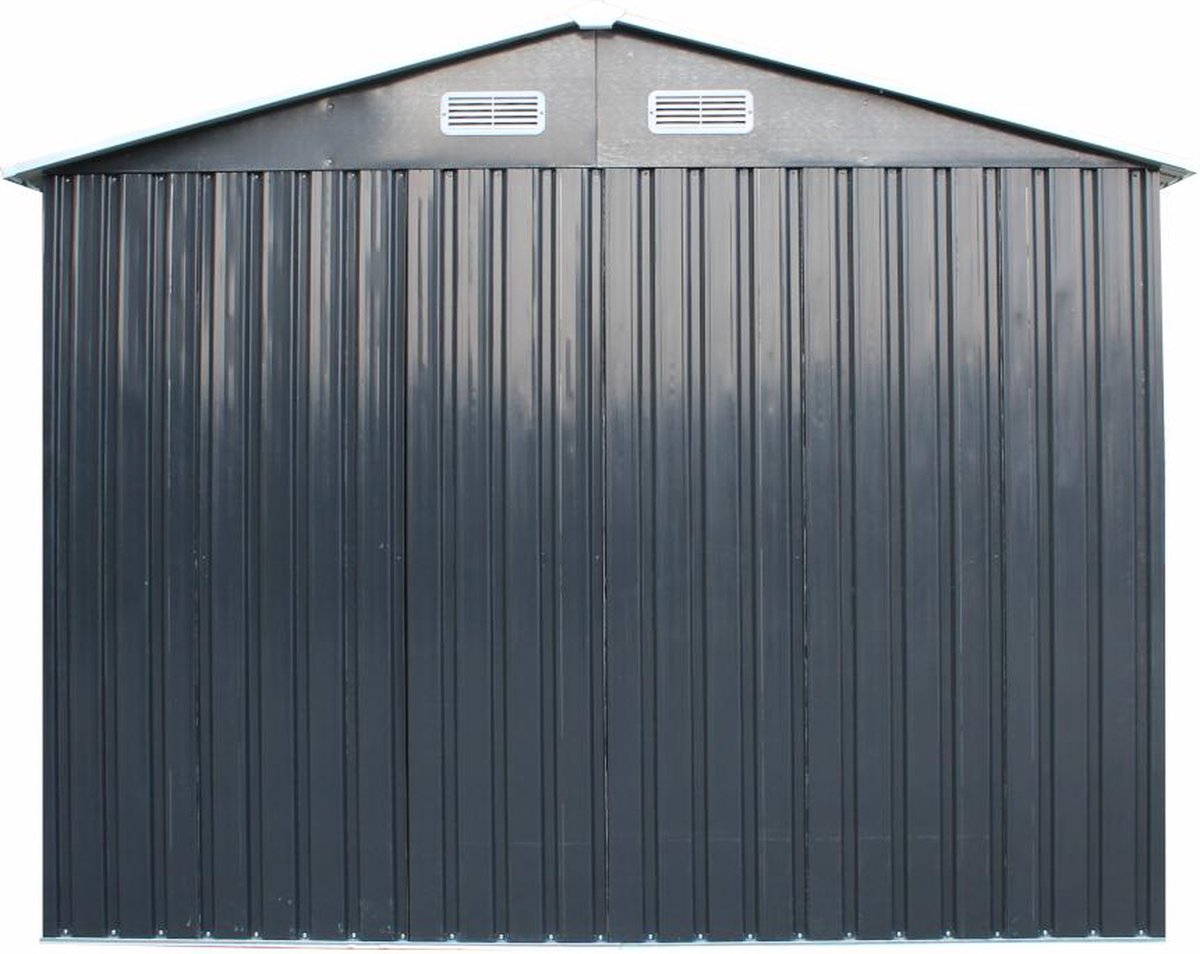 EXPERTLAND Tuinhuisje van grijs gegalvaniseerd staal MANSO - 5,2m² L 248 cm x H 202 cm x D 194 cm