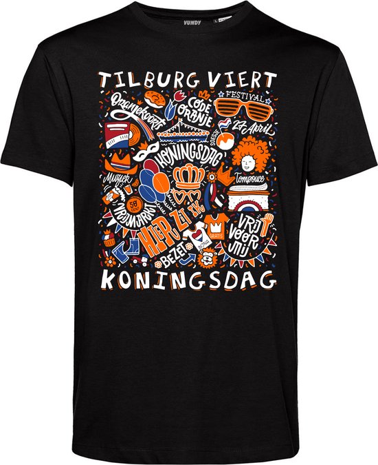 T-shirt Tilburg Oranjekoorts | Zwart | maat XXXL