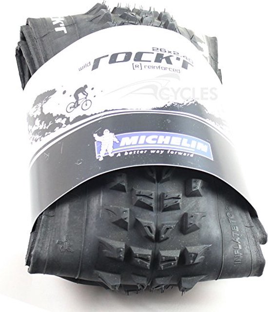 2 Pneus Michelin Wild Rock’R 26x2.25, Tubeless Ready, Skinwall Blanc – Neufs