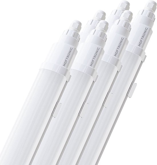 HOFTRONIC - Q-series – 6-pack LED TL armaturen 120cm – IP65 – 36W 4320lm – 120lm/W – 4000K neutraal wit – koppelbaar