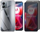 Coque pour Motorola Moto G24 - Protecteur d'écran de confidentialité en Glas à couverture complète - Antichoc Transparent
