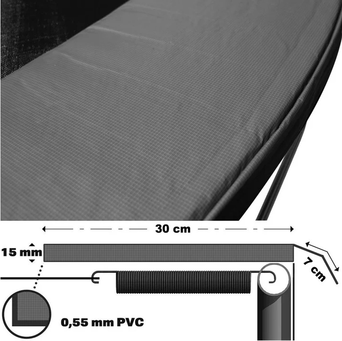 Viking Sports - Trampoline rand - 244 cm - pvc - zwart — afbeelding 4