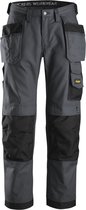 Snickers 3214 Canvas+ Pantalon de travail avec poches holster - Gris acier / Zwart - 154