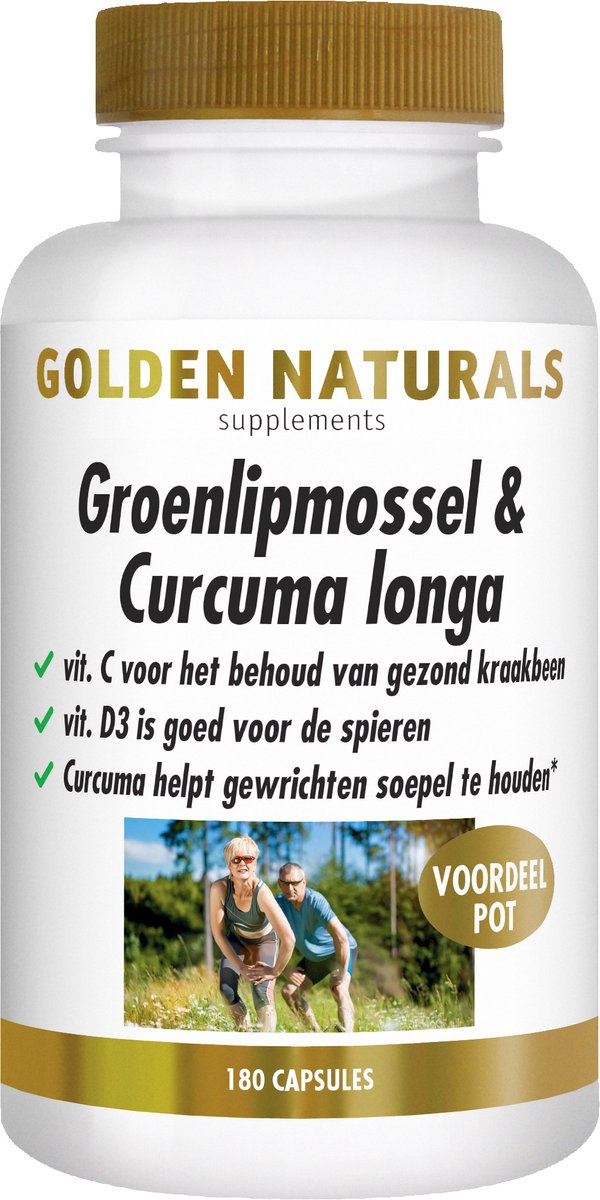Goedkoopste Golden Naturals Groenlipmossel & Curcuma longa (180 capsules