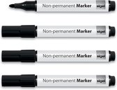 Sigel markeerstift - Meet up - non-permanent - zwart - 4 stuks - whiteboardmarker - whiteboard marker - SI-MU181