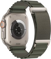 Liserés en nylon Alpine Loop compatibles avec Apple Watch avec bracelet Sport réglable avec crochet en G en titane - Tissu iWatch Band pour iWatch 8/7/6/5/4/3/2/1/SE Femme Homme - 42 mm/44 mm/45 mm/49 mm - Vert