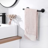 KES handdoekenrek zwart badkamer handdoekenrek roestvrij staal SUS 304 badhanddoekrek handdoekhouder douche 30 cm wandmontage,