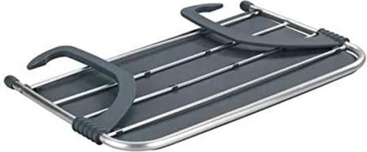 2-in-1 Droger & Plank Wasrek Aluminium 53 x 34 x 16 cm Glanzend Zilver - Handig en Ruimtebesparend