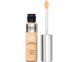 L'Oréal Paris True Match Radiant Serum Concealer - Geschikt voor de gevoelige huid - Verrijkt met 1,5% hyaluronzuur en cafeïne voor hydratatie en verfrissing - Medium dekking - Stralende finish - Verzorgt als een oogserum - 5D - 11 ml