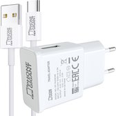 PhoneGigant USB A Oplader 15W + USB A naar USB C kabel - 1 Meter - Snellader - Universeel - Wit