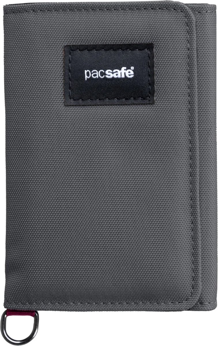 Pacsafe Portemonnee - 11.5 x 8 x 1.8 cm - Pasjeshouder - RFID-beveiligd - Scanvak - Recycled polyester - Lichtgewicht - Veelzijdig - Grijs
