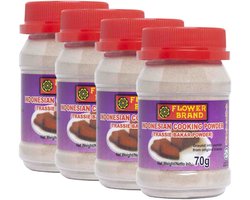 Flowerbrand® | 4 x 70g Trassie Bakar Poeder | Indonesische keuken | Rijsttafel