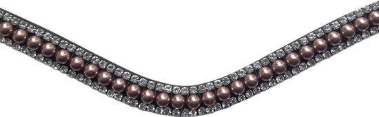 Montar Frontriem Rosegold Pearl Brown - Cob | Frontriemen paard Montar Frontriem Rosegold Pearl Brown - Cob | Frontriemen paard