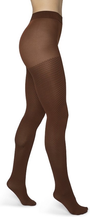 Bonnie Doon Graphic Collants 40 Denier Marron Femme Taille 44/46 XXL - Graphique - Imprimé à Carreaux - Coutures Lisses - Confort de Port Maximum - Collant Chique - Festif - Collant d'Escrime - Moka - BP051980.11