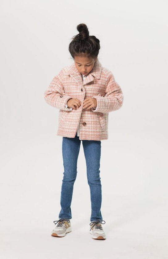 Sissy-Boy - Manteau court en laine à carreaux rose
