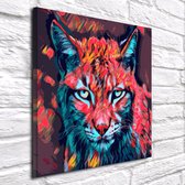 Lynx Art - Canvas Print - op dennenhouten kader - 60 x 60 x 2 cm - Wanddecoratie