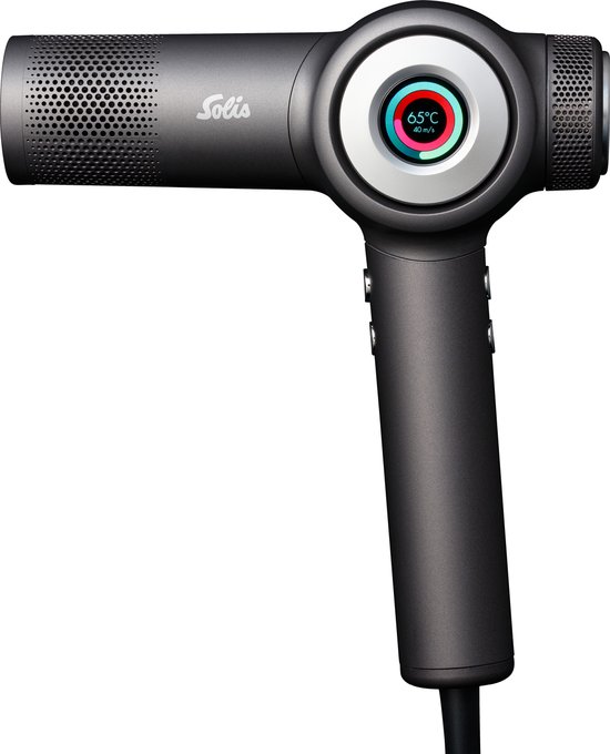 Solis AirVolution 3804 Föhn - Fohn Beschermt tegen Gespleten Haarpunten - Lichtgewicht Haardroger (335 g) - Automatische Reiniging - Hair Dryer - Haarfohn - Zwart