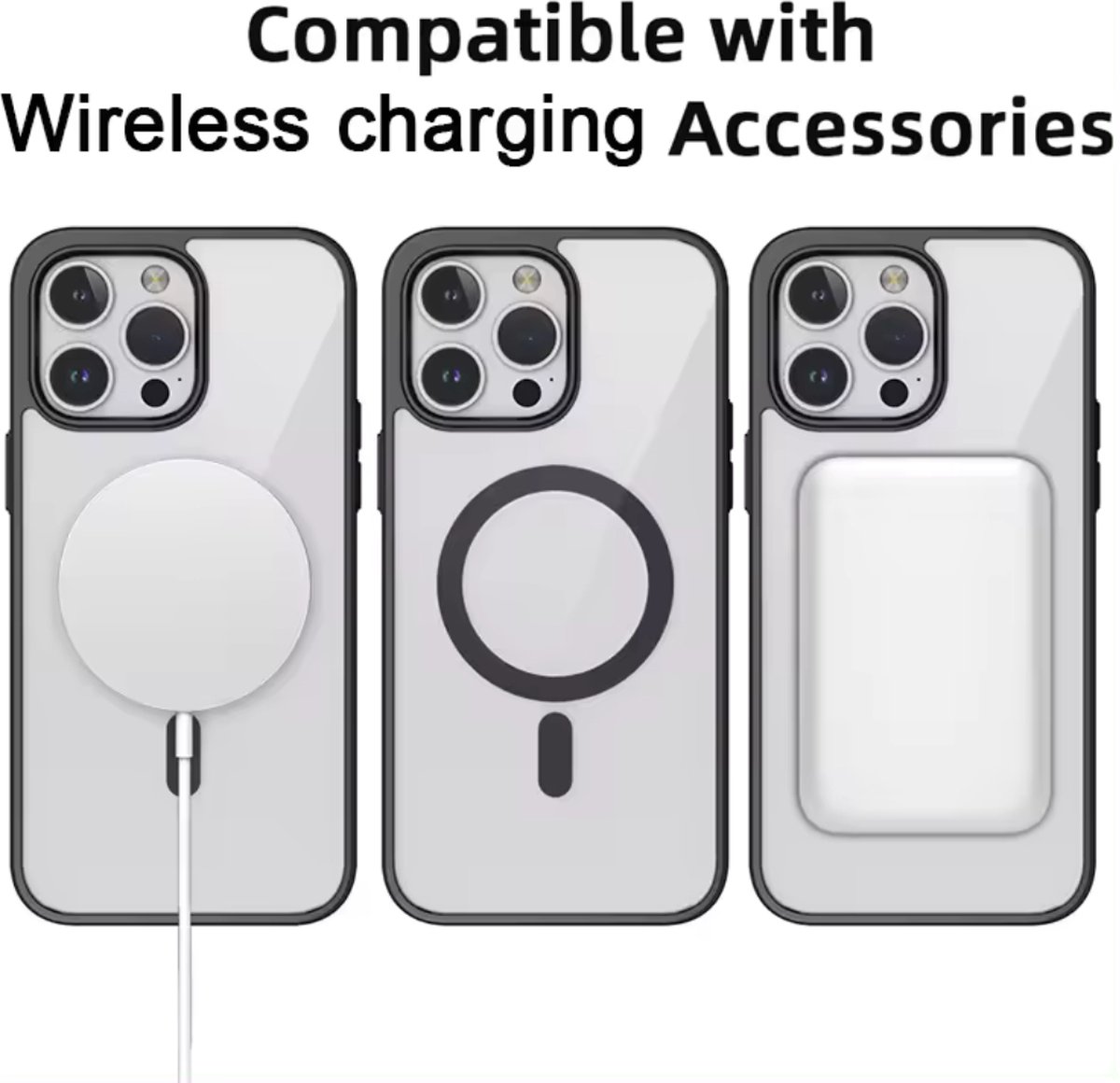 Optimity Hoesje voor iPhone 13 Pro Siliconen (Transparant) Magnetisch Groen + Gehard Glas Schermbeschermer