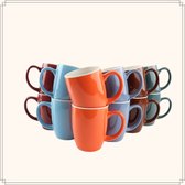 Tasses à café OTIX - Tasse à café - 12 pièces - Diverse couleurs - 300 ml - Faïence
