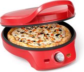 Princess Pizza maker 115007 - Pizzaoven - Regelbare thermostaat tot 220C - Rood - Ø 30cm - ook te gebruiken als tafelgrill - voor verse en diepvriespizza's