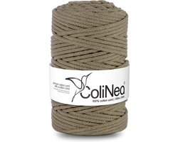ColiNea - Touw - katoenen koord - gevlochten - 5mm, 100m - Donkerbeige