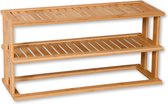 Kesper Keuken aanrecht etagiere - 2 niveaus - bamboe - rekje/organizer - 55 x 20 x 27 cm - lichtbruin