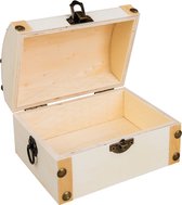 Rayher hobby Houten kistje/box met sluiting en deksel - 13 x 10 x 8 cm - Sieraden/spulletjes/sleutels - kleine kistjes - schatkistje