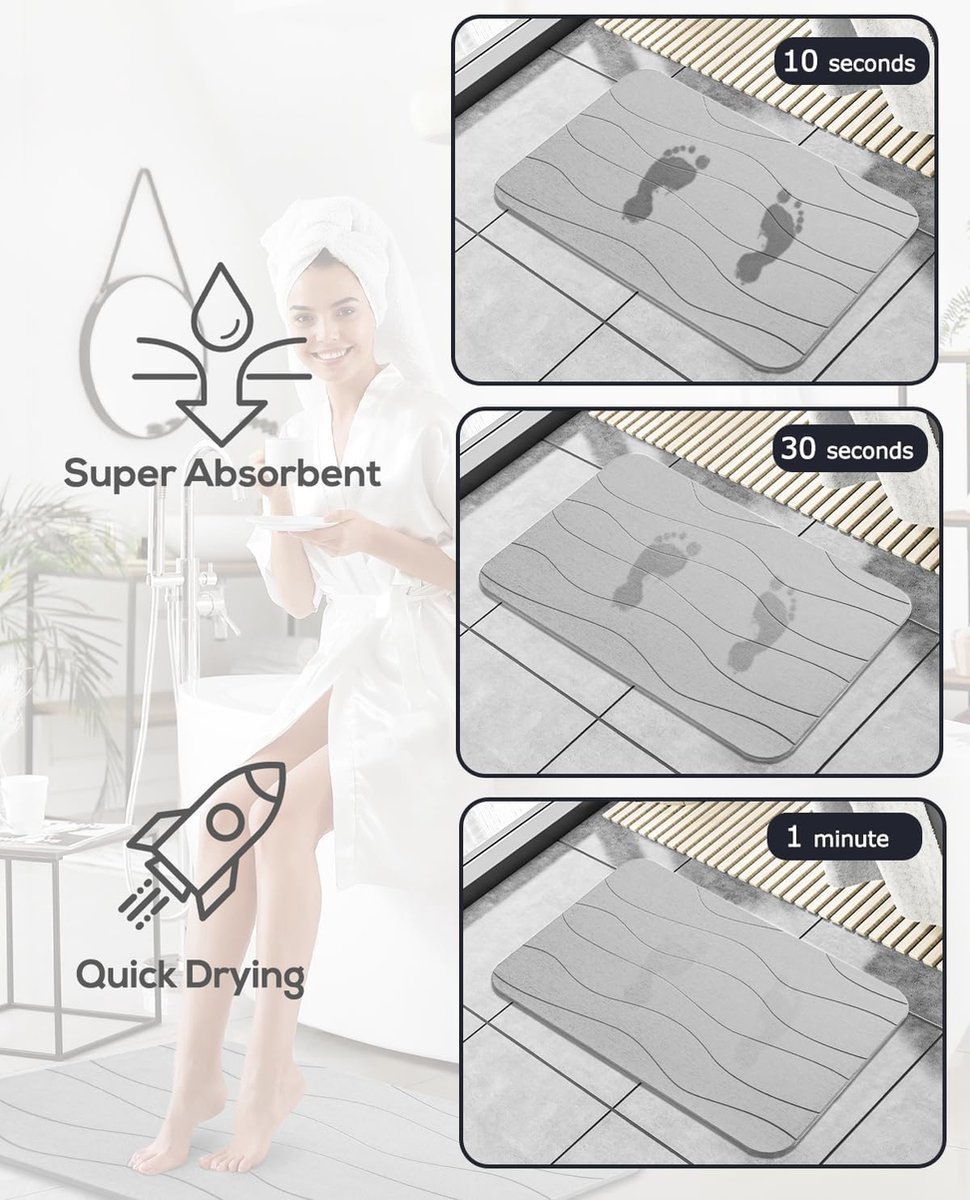 Thuis Waterabsorberende Pad Diatomeeënaarde Mat Hi