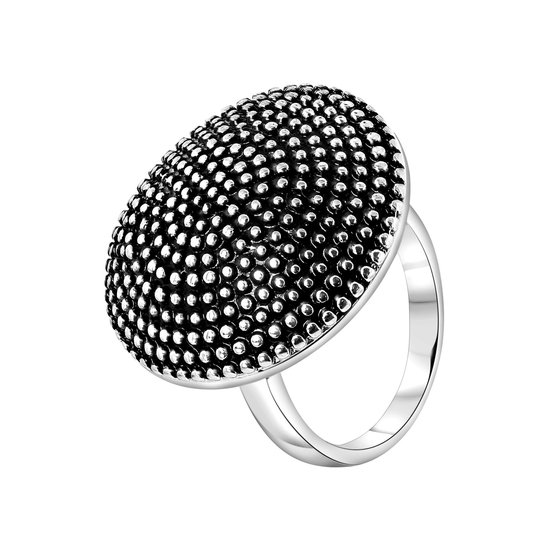 Bague en acier ronde large noire
