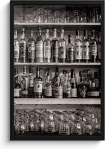 Posters vintage - Fotolijst - Bar - Drank - Alcohol - Stilleven - Poster met lijst - 40x60 cm - Poster - Kader - Foto met lijst