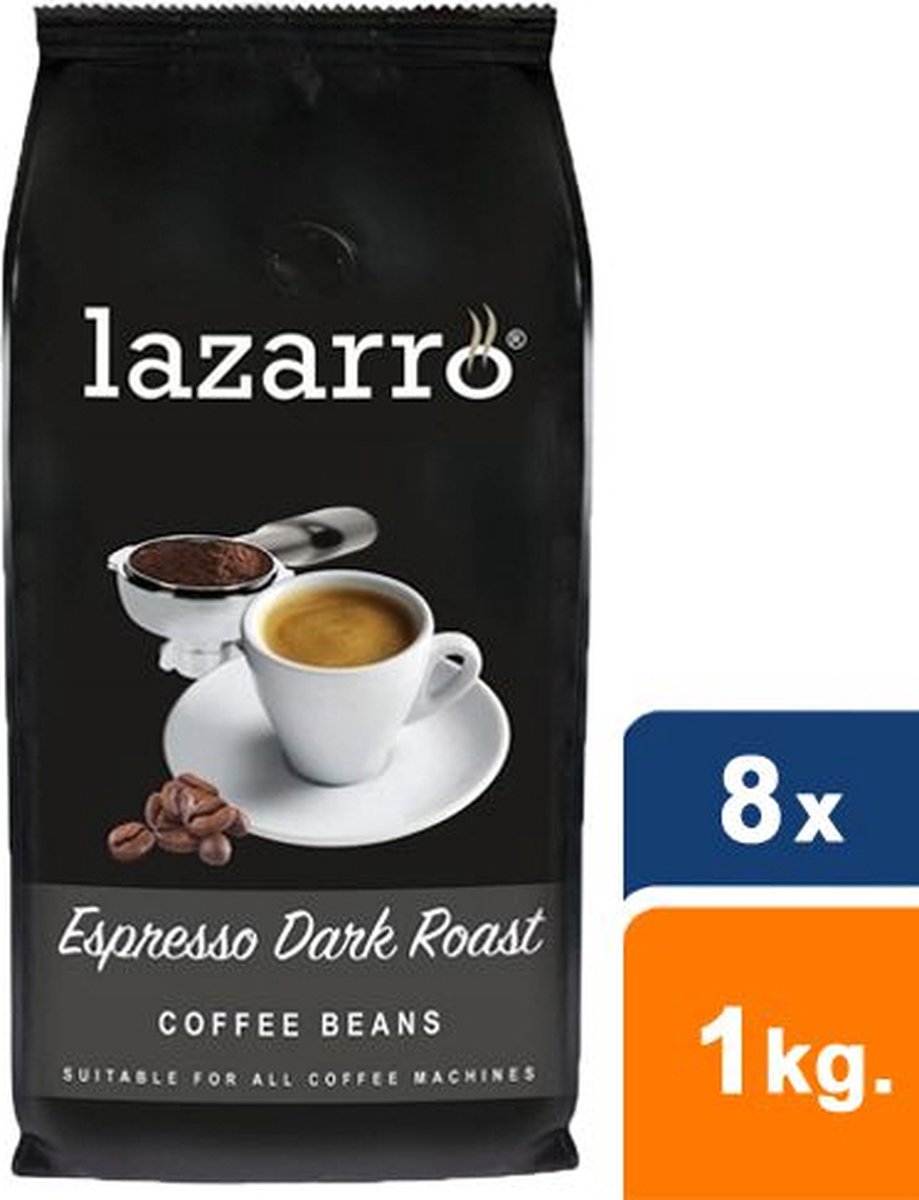 Lazarro - Espresso Dark Roast Bonen - 8x 1 kg