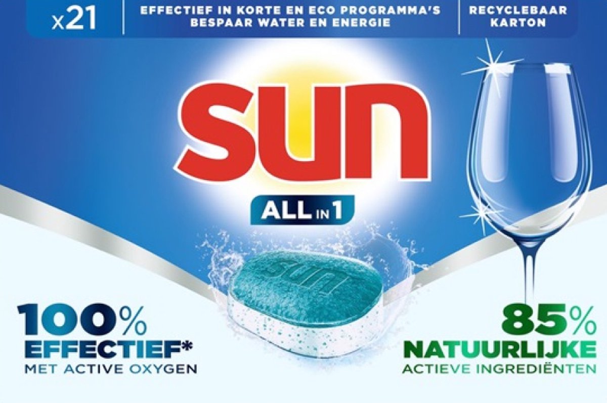 Goedkoopste Sun - Vaatwastabletten All-in-1 Tabs - normaal - 21 stuks