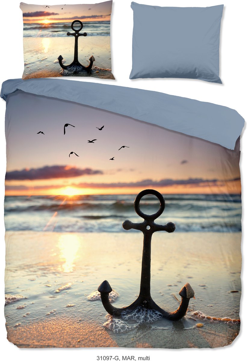 Good Morning dekbedovertrek strand/ zee - Lits jumeaux 240x200/220 cm - Multi - 100% Katoen renforce