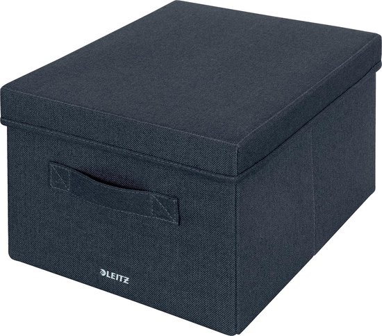 Opbergbox met deksel set van 2 middelgrote opbergdozen - opvouwbaar - fluweel grijs medium 61440089