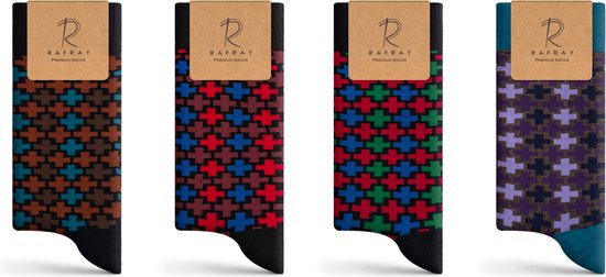 Rafray Socks Cross Sokken Gift box - Premium Katoen - 4 paar - Maat 40-44
