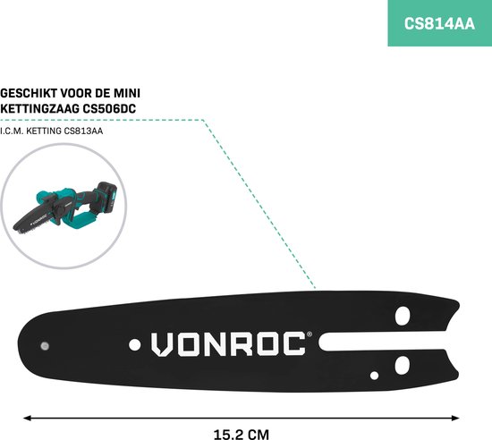 VONROC Zaagblad - voor VONROC Mini Kettingzaag CS506DC van VONROC — afbeelding 3