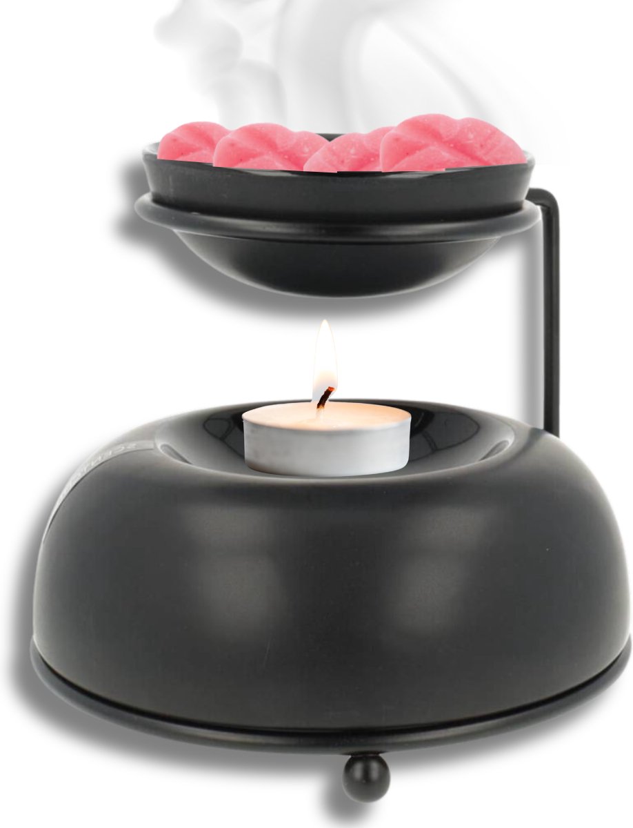 Scentchips Brander Bowls - Waxbrander - Geurbrander - Oliebrander - Wax Melts Brander - Aromabrander - Ook Geschikt Voor Essentiële Oliën - Geurolie - Waxmelts - Mat Zwart