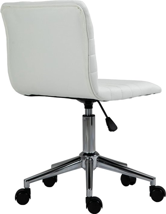 Linus Chaise de bureau pour enfants chaise pivotante en cuir artificiel blanc au design ergonomique