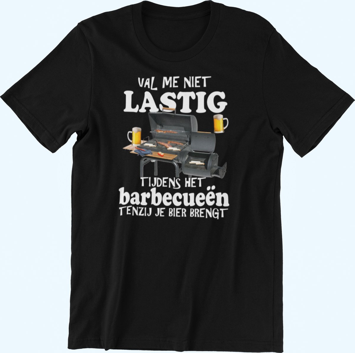 Passie voor Stickers T-shirt M met tekst: Val me niet lastig tijdens het barbecueeen tenzij je bier brengt