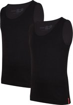Undiemeister - Tanktop - Tanktop heren - Slim fit - Onderhemd - Gemaakt van Mellowood - Ronde hals - Volcano Ash (zwart) - 2-pack - XL